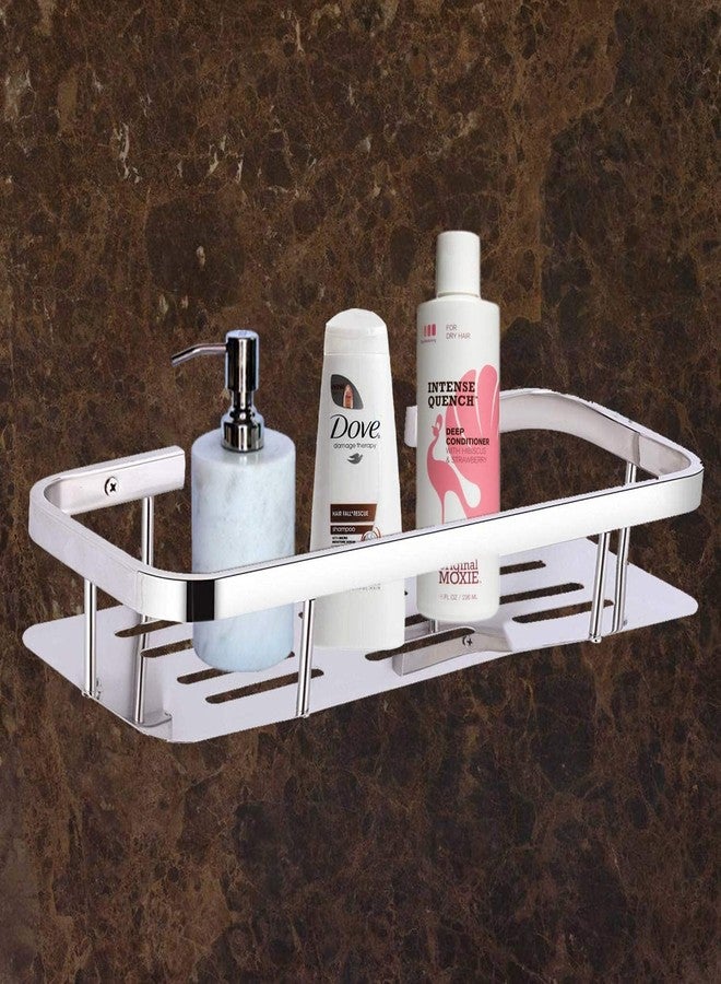 FOLX FBA71 304 Stainless Steel Wall Monted Bathroom Shelf Organizer/Shelf for Bathroom/Kitchen Shelves/Wall - Chrome (1, Rectangle Shelf) - Image 3